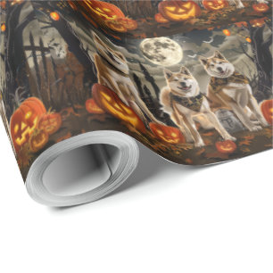 Akita Halloween Gruselig Geschenkpapier