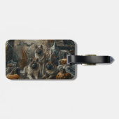 Akita Halloween Night Doggy Delight Gepäckanhänger (Rückseite horizontal)