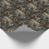 Akita Halloween Night Doggy Delight Geschenkpapier (Ecke)