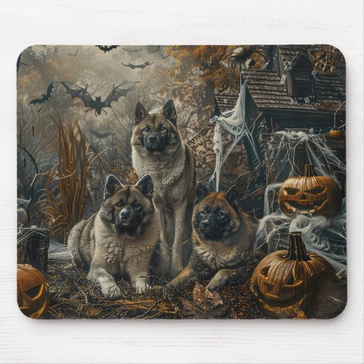 Akita Halloween Night Doggy Delight Mousepad (Vorne)