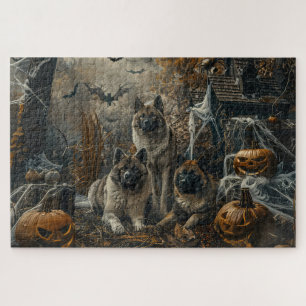 Akita Halloween Night Doggy Delight Puzzle
