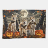 Akita Halloween Spooky Geschirrtuch (Horizontal)