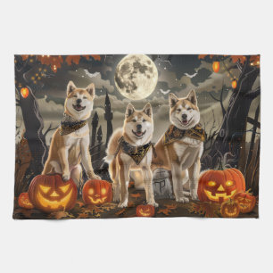 Akita Halloween Spooky Geschirrtuch
