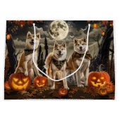 Akita Halloween Spooky Große Geschenktüte (Vorderseite)