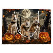 Akita Halloween Spooky Große Geschenktüte (Rückseite)