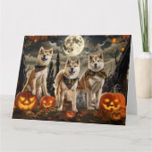 Akita Halloween Spooky Karte (Vorderseite)