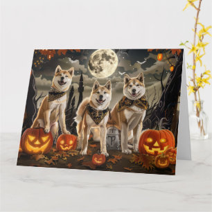 Akita Halloween Spooky Karte