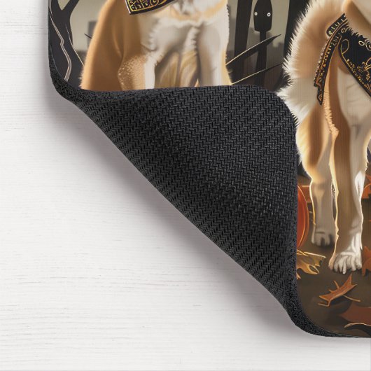 Akita Halloween Spooky Mousepad (Ecke)