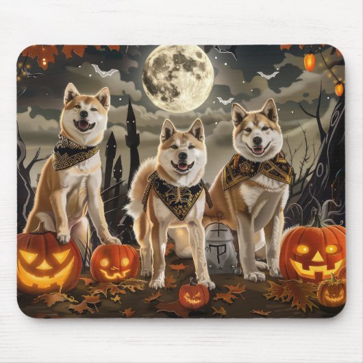 Akita Halloween Spooky Mousepad (Vorne)