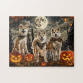 Akita Halloween Spooky Puzzle (Horizontal)