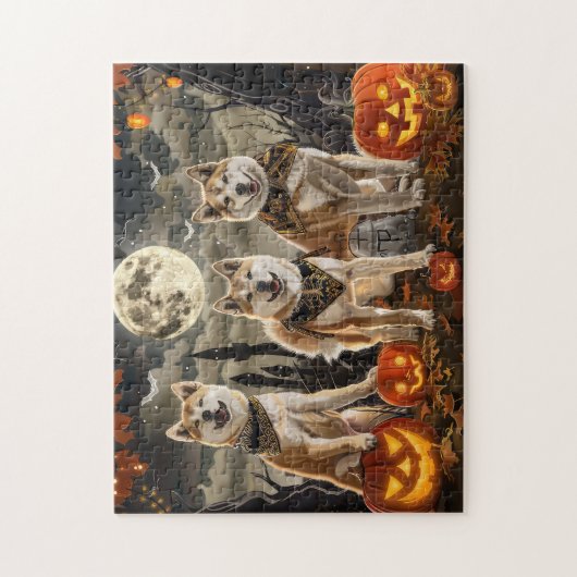 Akita Halloween Spooky Puzzle (Vertikal)