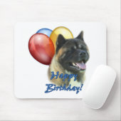Akita Happy Birthday Balloons Mousepad (Mit Mouse)