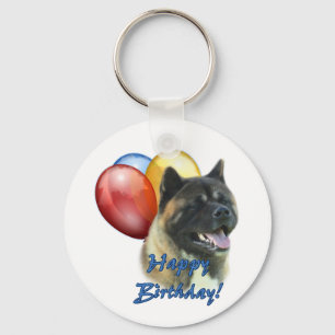 Akita Happy Birthday Balloons Schlüsselanhänger