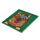 Akita hässlicher Hund Gesicht Keramik Fliesen (Seite)