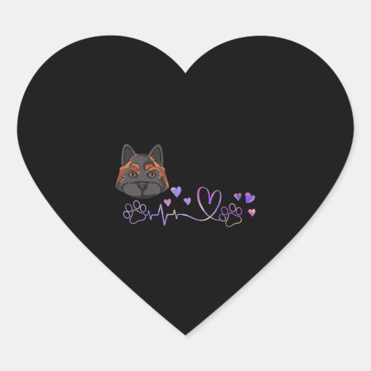 Akita Heartbeat Herz-Aufkleber (Vorderseite)