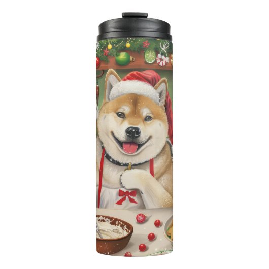 Akita Holiday Baking: Festliche Weihnachten Thermosbecher (Vorderseite)