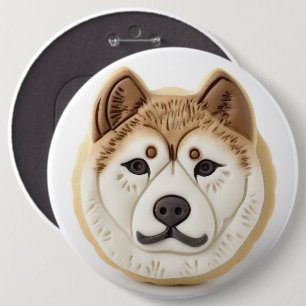 Akita Hund 3D Inspiriert Button