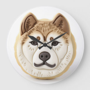 Akita Hund 3D Inspiriert Große Wanduhr