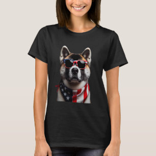 Akita Hund 4. Juli American Incependence Day Ow T-Shirt