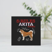 Akita Hund| 5 Regeln Akita Hundebesitzer Einladung (Stehend Vorderseite)