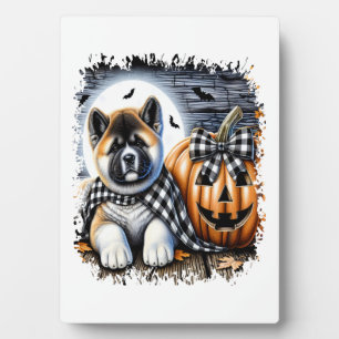 Akita-Hund Halloween-Platz Fotoplatte