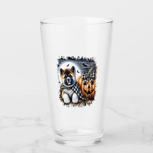 Akita-Hund Halloween-Platz Glas (Vorderseite)