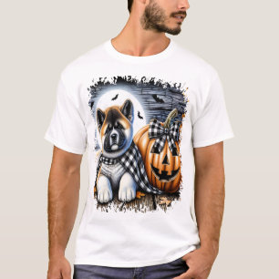 Akita-Hund Halloween Quadrat T-Shirt