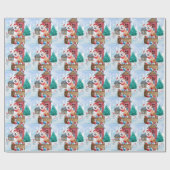 Akita Hund im Schnee Weihnachts-Hundehaus Geschenkpapier (Flach)