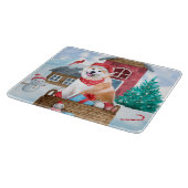 Akita Hund im Schnee Weihnachts-Hundehaus Schneidebrett (Ecke)