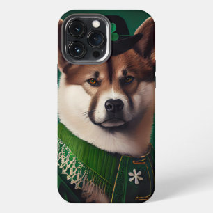 Akita-Hund im St. Patrick's Day-Kleid iPhone 13 Pro Max Hülle