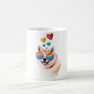 Akita Hund mit Herzen Valentinstag Kaffeetasse