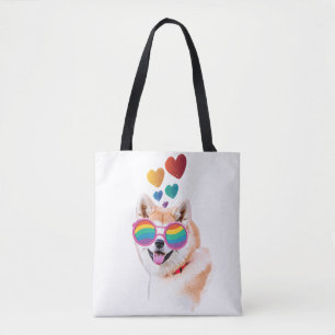 Akita Hund mit Herzen Valentinstag  Tasche