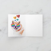 Akita Hund mit HerzValentinstag Dankeskarte (Innenseite)