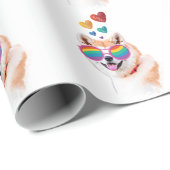 Akita Hund mit HerzValentinstag Geschenkpapier (Rolleneckpunkt)