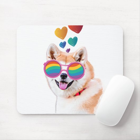 Akita Hund mit HerzValentinstag Mousepad (Mit Mouse)