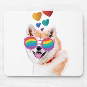 Akita Hund mit HerzValentinstag Mousepad