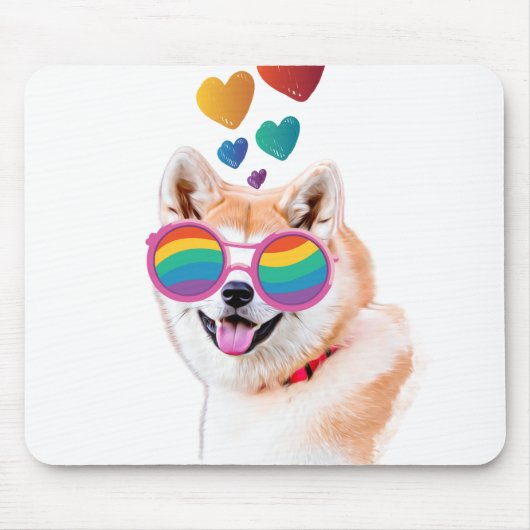 Akita Hund mit HerzValentinstag Mousepad (Vorne)