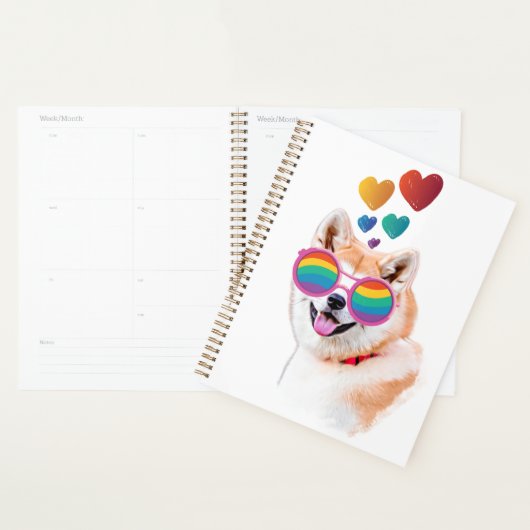 Akita Hund mit HerzValentinstag Planer (Anzeige)