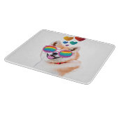 Akita Hund mit HerzValentinstag Schneidebrett (Ecke)