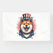 Akita Hund mit Unabhängigkeitstag Banner (Horizontal)