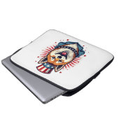 Akita Hund mit Unabhängigkeitstag Laptopschutzhülle (Vorne Knopf)