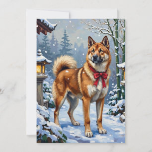 Akita-Hund ruhiger japanischer Winter Weihnachten