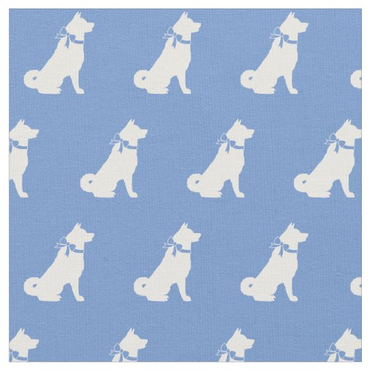 Akita Hund Silhouette Pet Light Blue Stoff (Nahaufnahme)