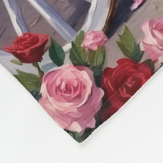 Akita Hund Valentinstag Fleecedecke (Ecke)