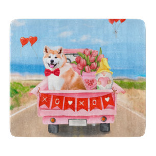 Akita-Hund Valentinstag-Lieferwagen Herzen Schneidebrett