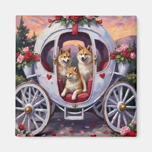 Akita Hund Valentinstag Magnet (Vorne)