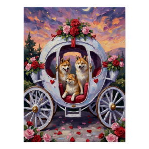 Akita Hund Valentinstag Poster