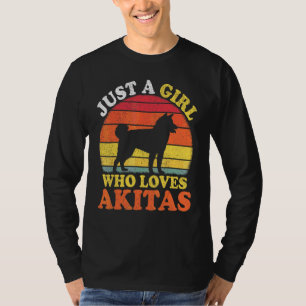 Akita Hund   Vintage Nur Ein Mädchen Das Akitas Li T-Shirt