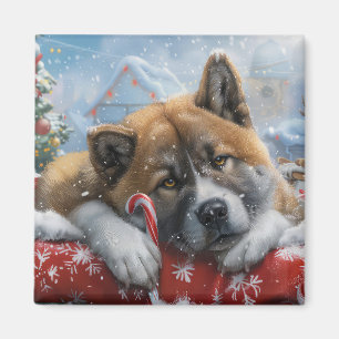 Akita Hund Weihnachtsfestlich Magnet