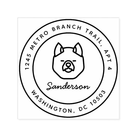 Akita Hunde Rücksendeadresse Briefmarke Selbstfarb Permastempel (Design)